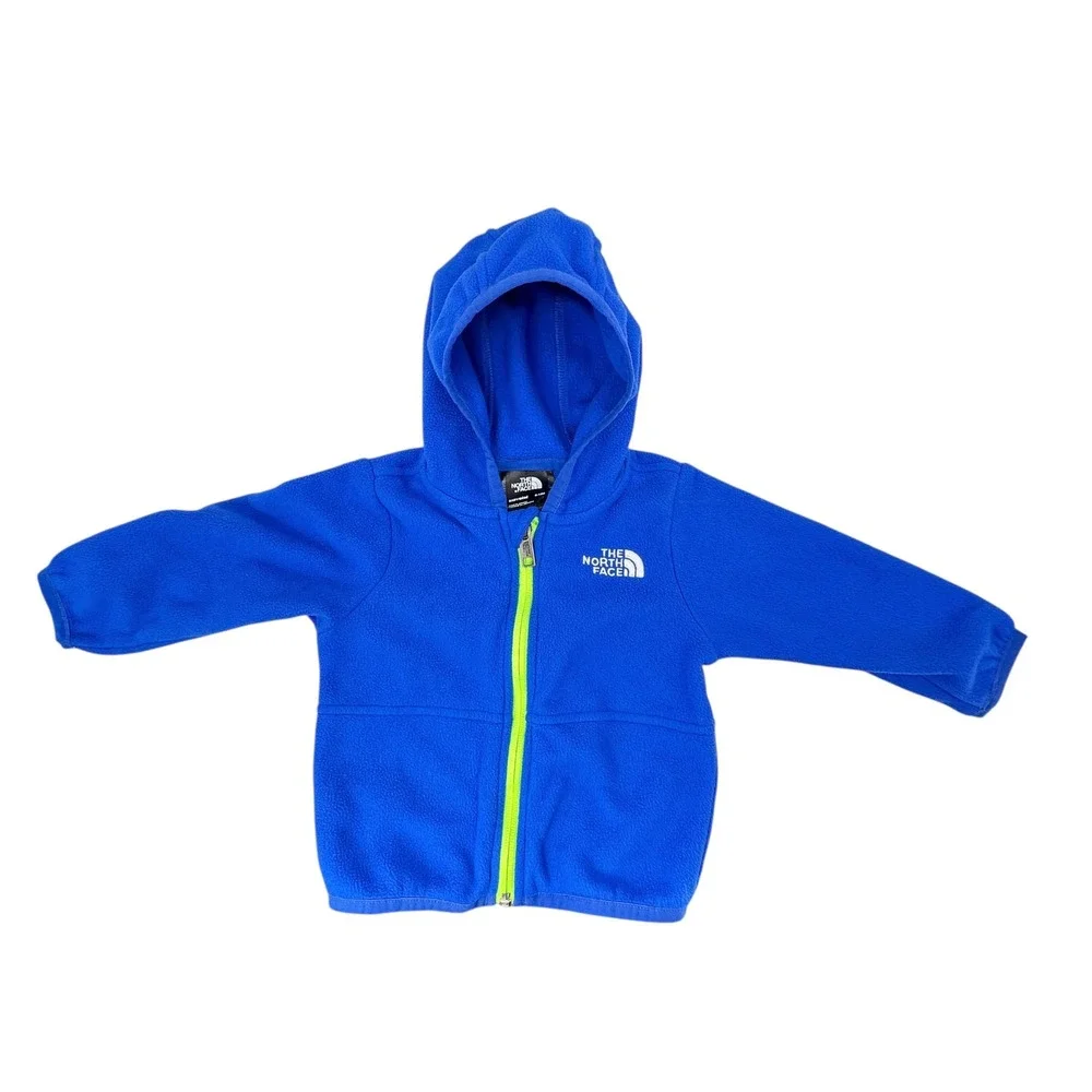 The North Face Baby Glacier Full Zip Hoodie Blue 6-12 Recycled Polyester‎ Fleece